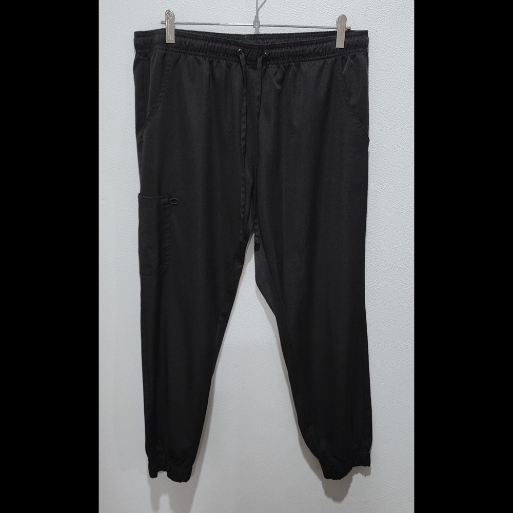 Medichic Joggers Scrubs Pants Size XL Black Elastic Waist Drawstring 5 Pockets